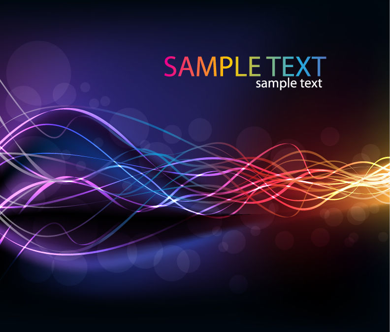 free vector Abstract Glowing Lines of Light with Rainbow Colors Background